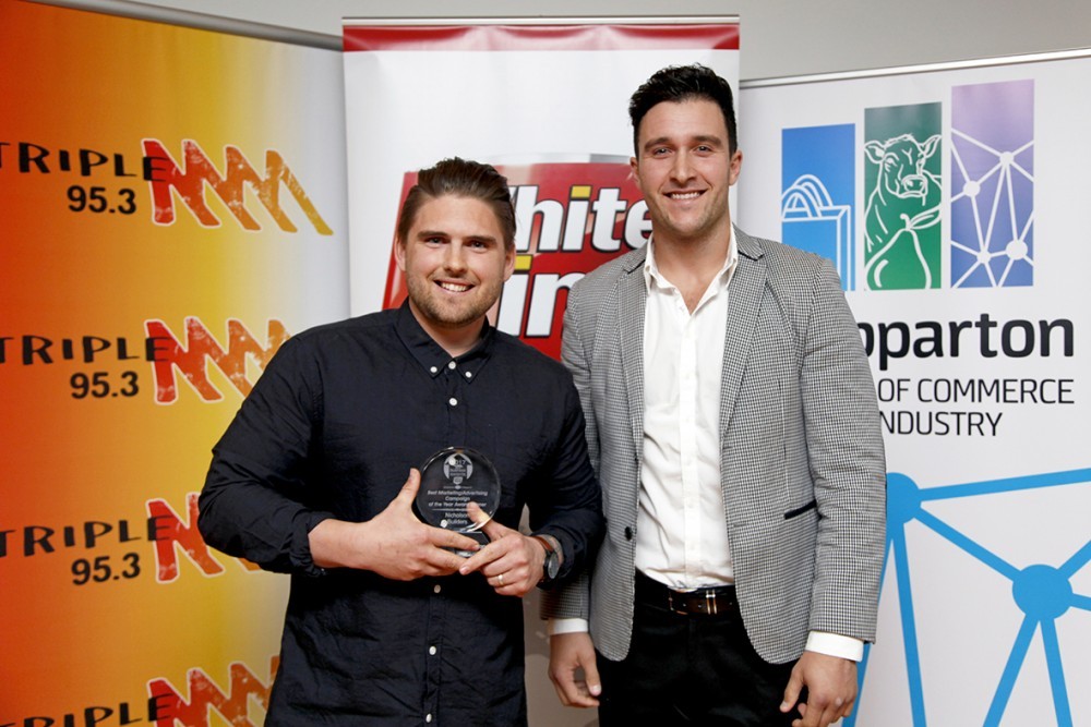 SSM Deputy Chair Shane Sali pictured with the 2017 award winner Heath Nicholson of Nicholson Builders.